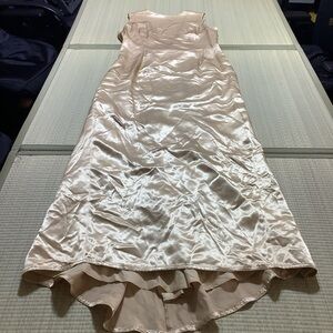 Vintage Jessica McClintock Gold Satin Evening Dress Full Length Sleeveless